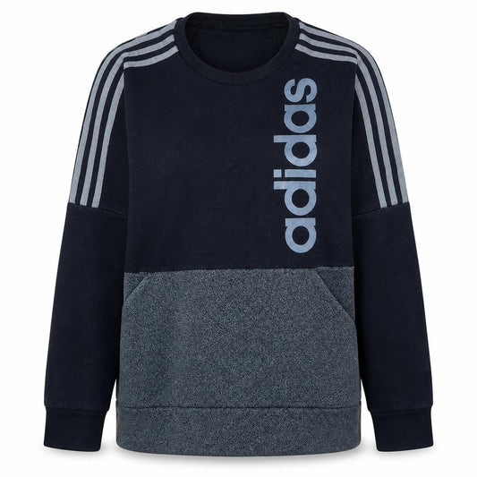 Adidas Mens Black M Pullover Sweatshirt Crew Neck Logo Fleece