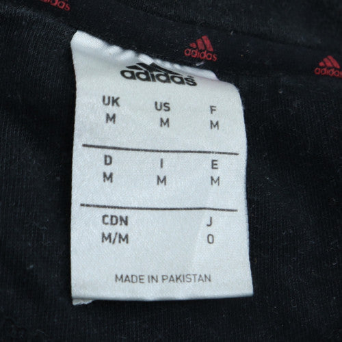 Adidas Mens Black M Pullover Sweatshirt Crew Neck Logo Fleece