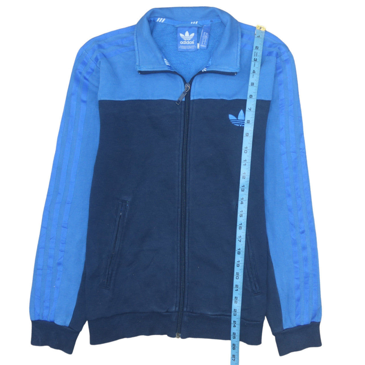 Adidas Men Blue Full Zip Fleece Sweatshirt XS Sports Style