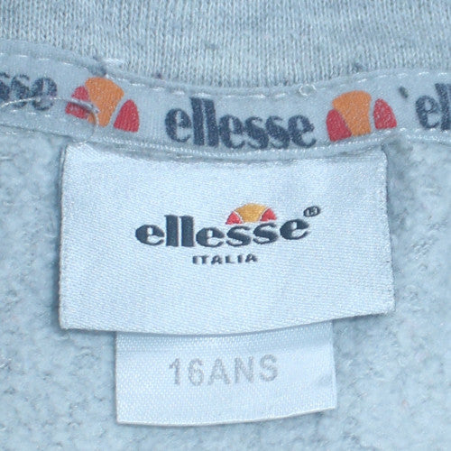 Ellesse Boys Grey Pullover Hoodie 16 Years Logo Fleece Sweatshirt