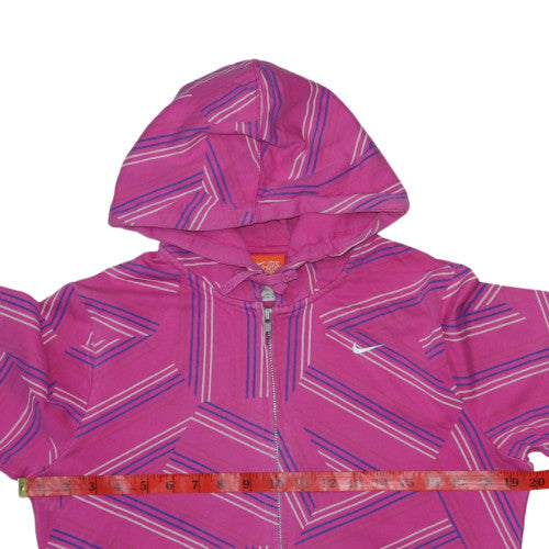 Nike Women Pink Full Zip Hoodie Size 16/18 Cotton Athletic Style