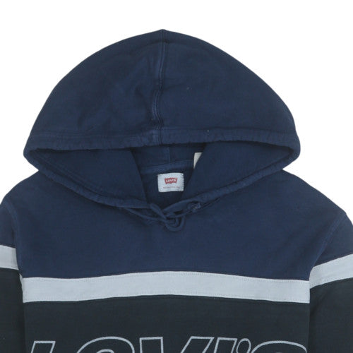 Levi's Men's Blue Pullover Hoodie M Hooded Graphic Logo Sweatshirt