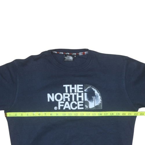 The North Face Mens Blue Medium Pullover Sweatshirt Crew Neck Logo