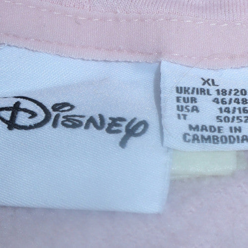 Disney Women Pink Minnie Mouse Pullover Hoodie XL Relaxed Fit