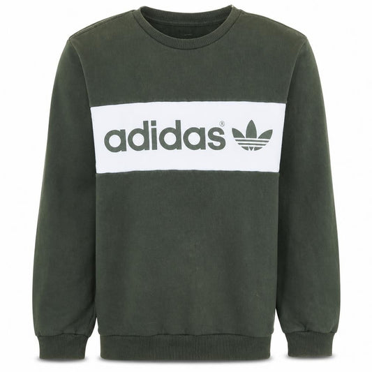 adidas Men's Green Pullover Sweatshirt M Crew Neck Logo Sports