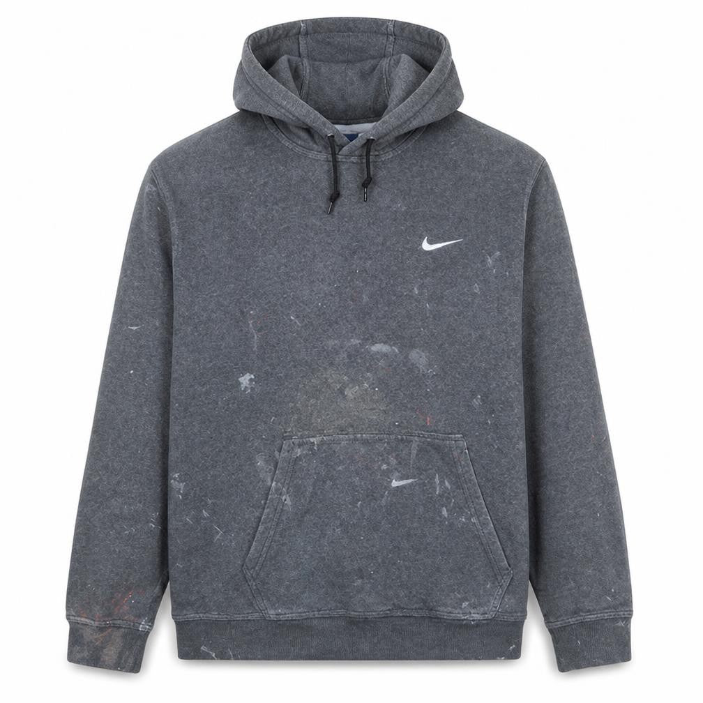 Nike Men's Grey Pullover Hoodie L Regular Fit Fleece