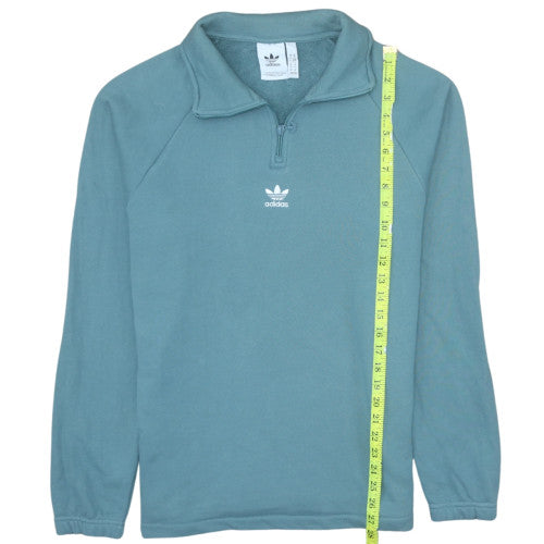 Adidas Men Blue 1/4 Zip Fleece Sweatshirt M Regular Fit