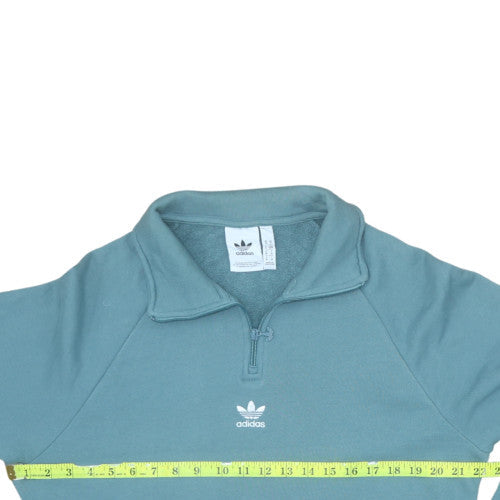 Adidas Men Blue 1/4 Zip Fleece Sweatshirt M Regular Fit