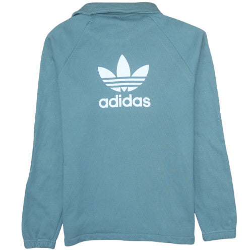 Adidas Men Blue 1/4 Zip Fleece Sweatshirt M Regular Fit
