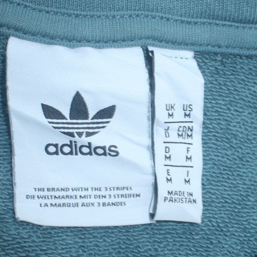 Adidas Men Blue 1/4 Zip Fleece Sweatshirt M Regular Fit
