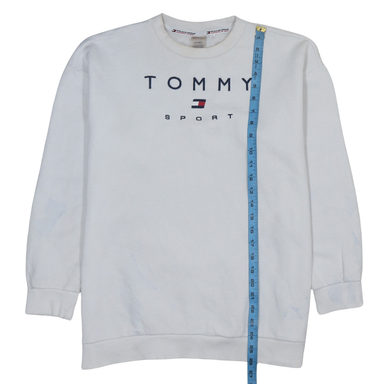 Tommy Sport Men's White Small Pullover Logo Sweatshirt
