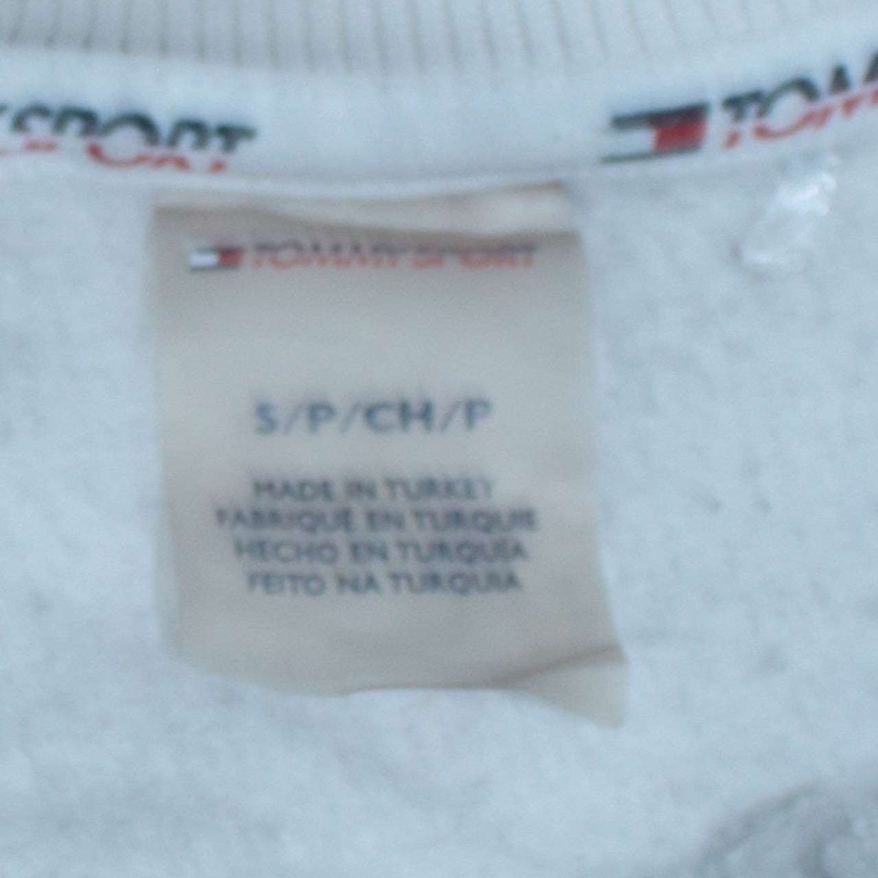 Tommy Sport Men's White Small Pullover Logo Sweatshirt
