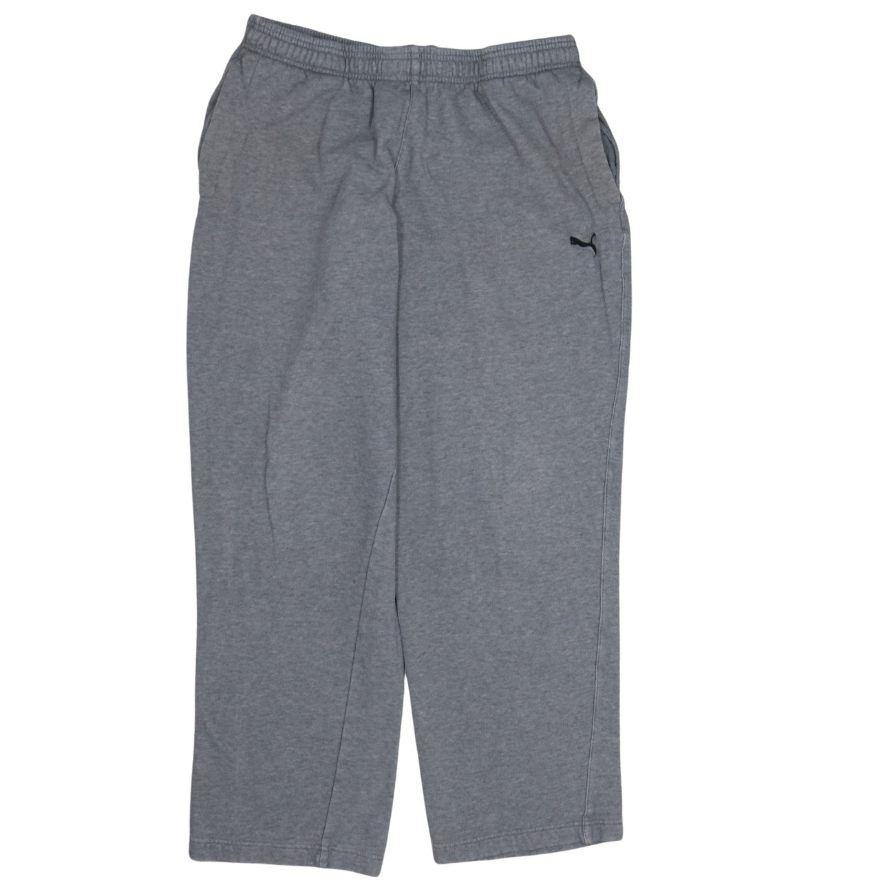 Puma Men’s Grey Fleece Sweatpants L Regular Fit Elastic Waist