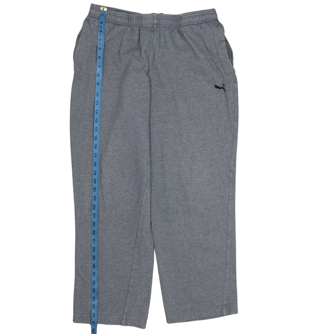 Puma Men’s Grey Fleece Sweatpants L Regular Fit Elastic Waist