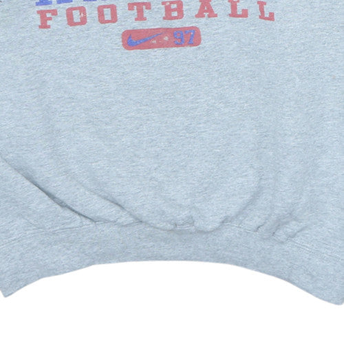 Nike Mens Grey Kansas Football Sweatshirt M Crew Neck Vintage Style