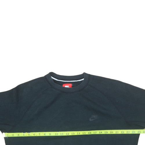 Nike Mens Black L Pullover Sweatshirt Crew Neck Fleece Logo