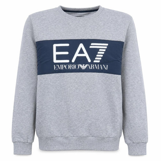 Emporio Armani Mens Grey EA7 Logo Sweatshirt Size M Pullover Crew Neck