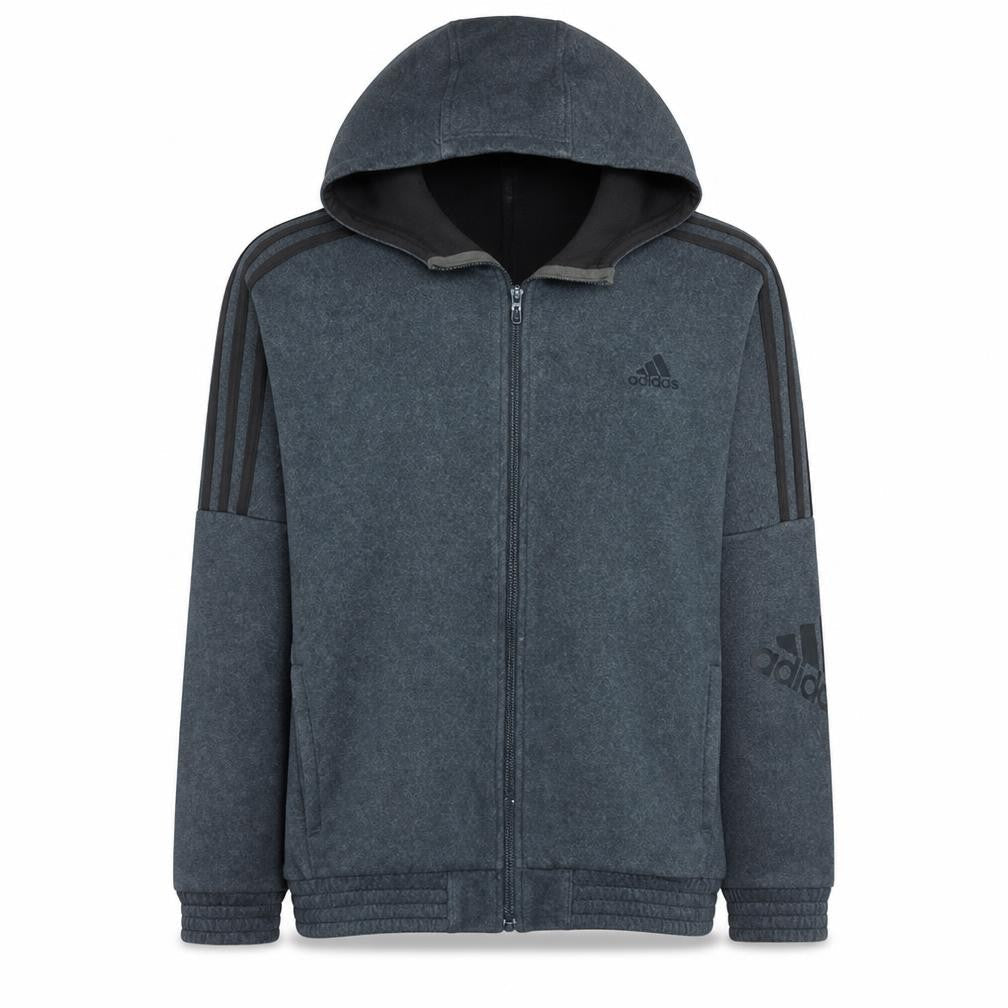 Adidas Teens Grey Full Zip Fleece Hoodie Size 164