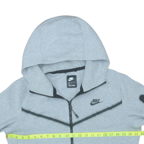 Nike Men's Grey Full Zip Hoodie Size M with Logo Design