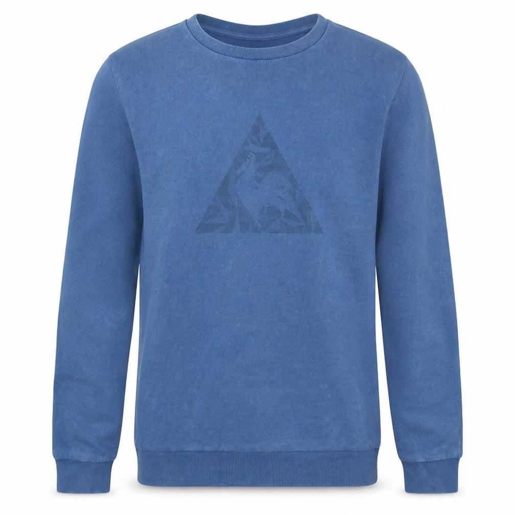 Le Coq Sportif Men's Blue Small Crew Neck Pullover Sweatshirt