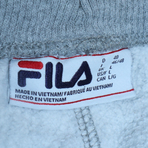 Fila Men's Grey Fleece Sweatpants L Regular Fit Tapered Joggers