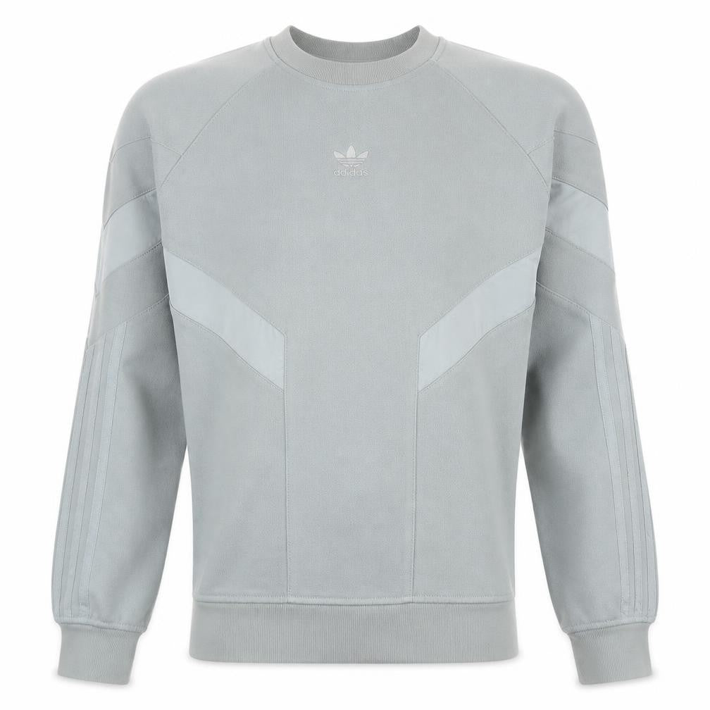 adidas Men Grey Crew Neck Pullover Sweatshirt Small