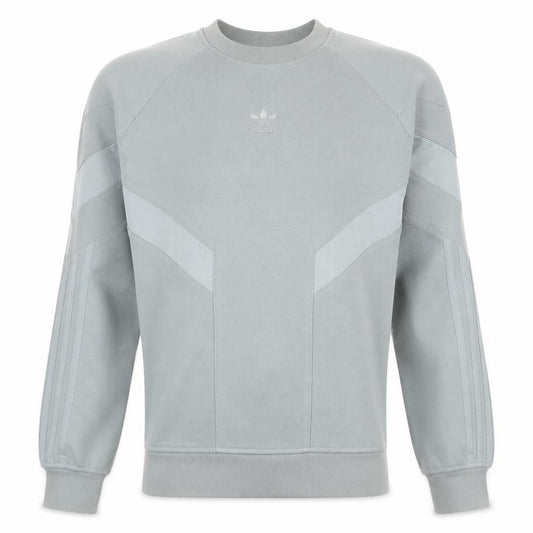 adidas Men Grey Crew Neck Pullover Sweatshirt Small