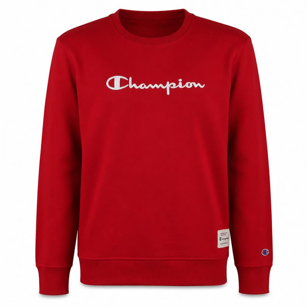 Champion Men's Red Embroidered Logo Sweatshirt Large Pullover Fleece