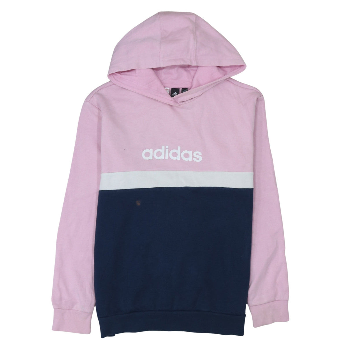adidas Girls Pink Colourblock Pullover Hoodie Size 13-14 Years