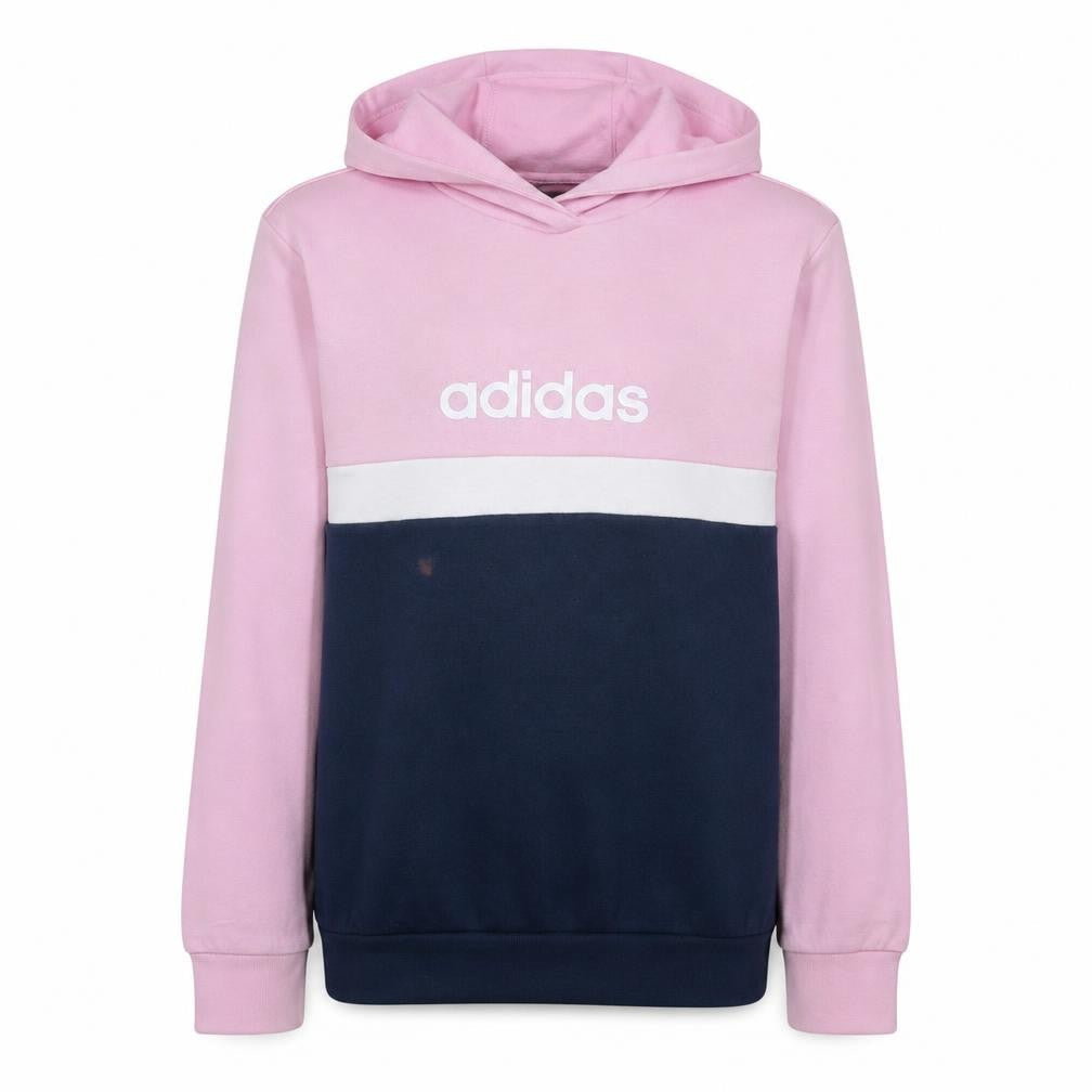 adidas Girls Pink Colourblock Pullover Hoodie Size 13-14 Years