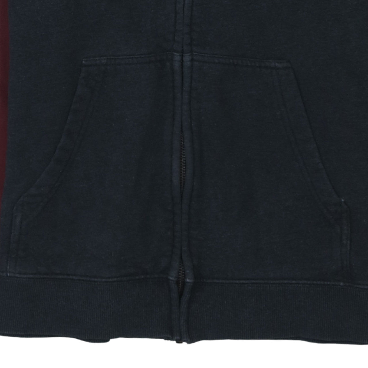 Vans Men's Burgundy and Black Full Zip Hoodie Size M
