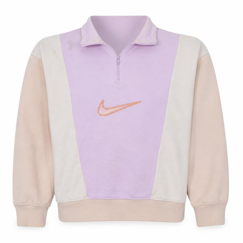 Nike Women’s Lilac & Beige 1/4 Zip Loose Fit Sweatshirt M