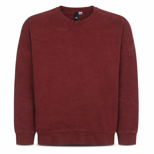 Adidas Mens Red Crew Neck Pullover Sweatshirt Size L