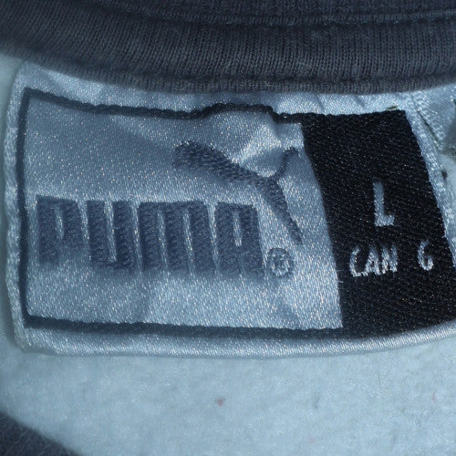 Puma Men's Grey Pullover Sweatshirt L Crew Neck Fleece Logo Sports