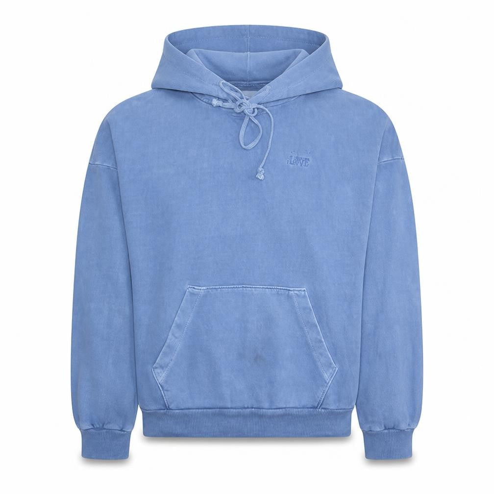 Levi's Men Blue Pullover Hoodie S Cotton Relaxed Fit Casual