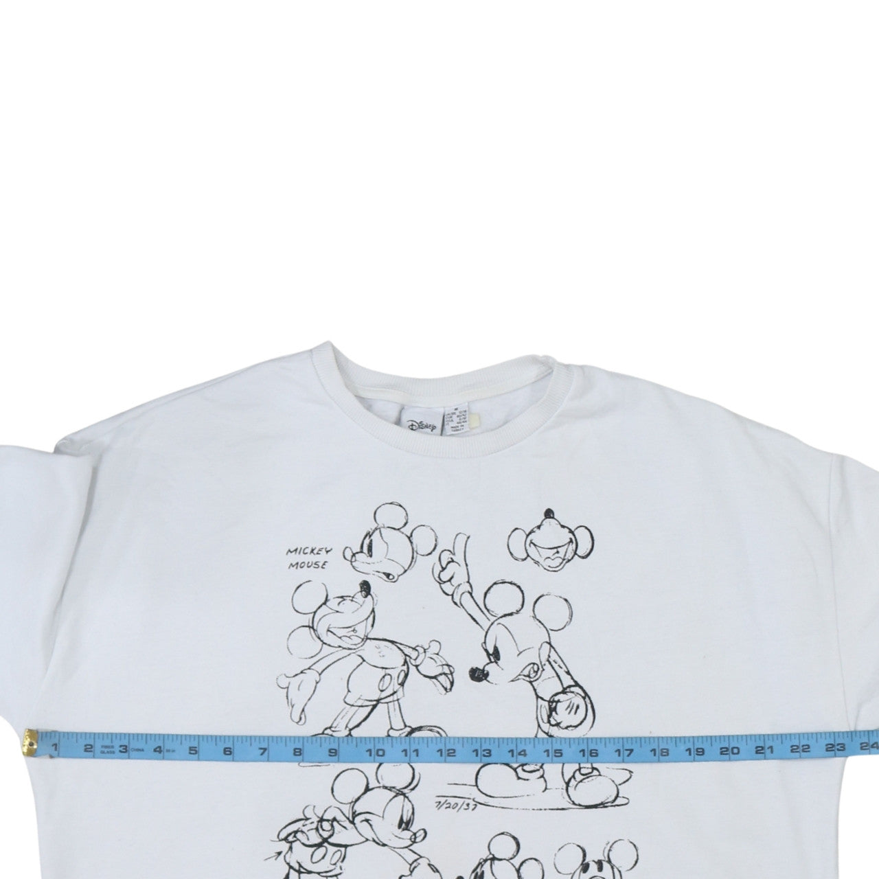 Primark Disney Women White Mickey Mouse Sweatshirt M 12/14 Crew Neck