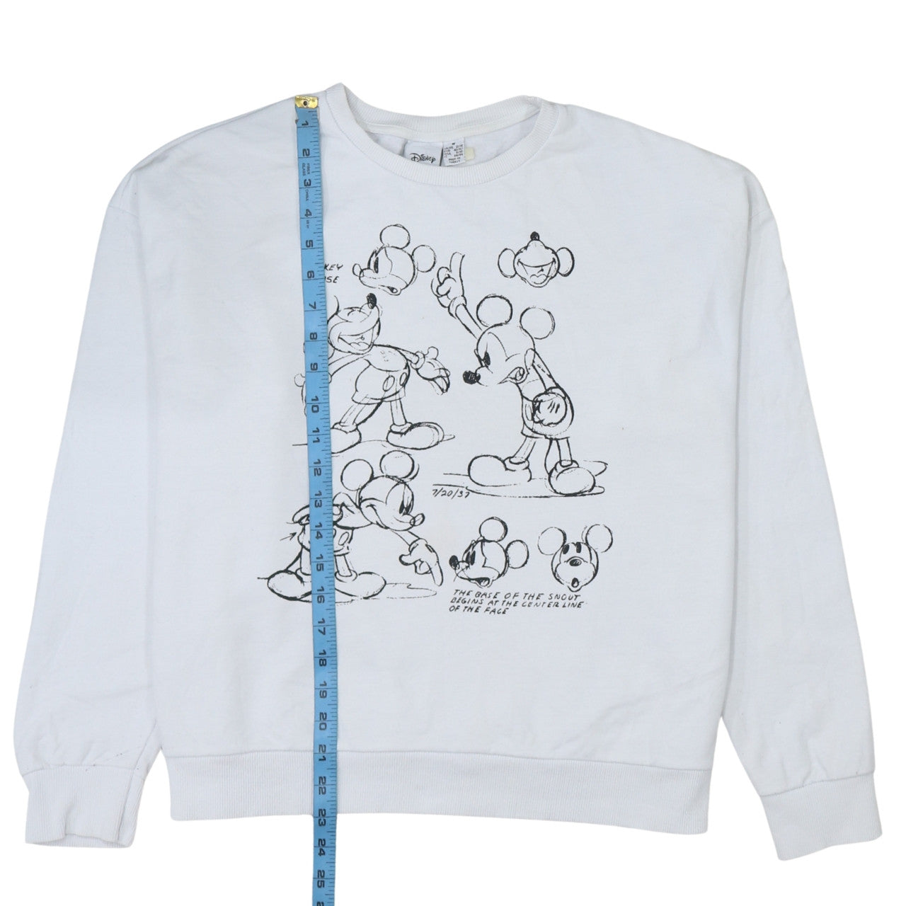 Primark Disney Women White Mickey Mouse Sweatshirt M 12/14 Crew Neck