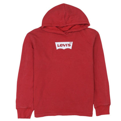 Levi's Womens Red Pullover Hoodie 14 Plus Cotton Logo Sweatshirt