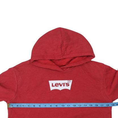 Levi's Womens Red Pullover Hoodie 14 Plus Cotton Logo Sweatshirt