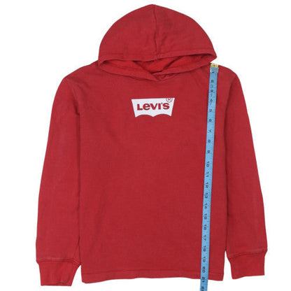 Levi's Womens Red Pullover Hoodie 14 Plus Cotton Logo Sweatshirt