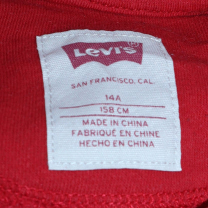Levi's Womens Red Pullover Hoodie 14 Plus Cotton Logo Sweatshirt