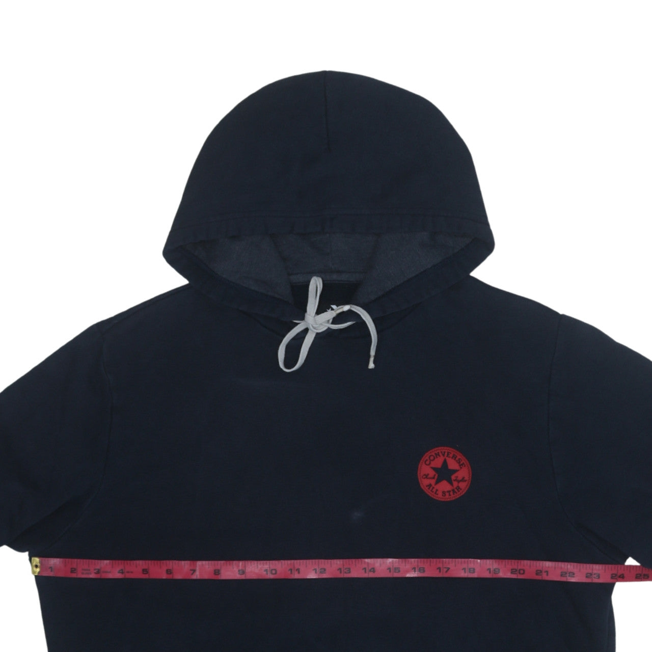 Converse Men Blue Pullover Hoodie L Logo Graphic Fleece Sweatshirt