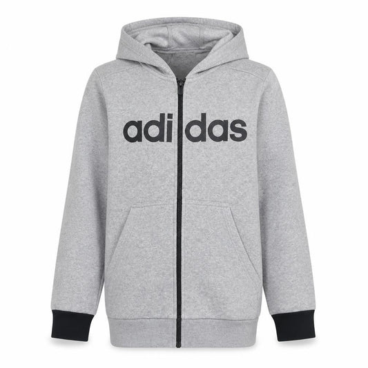 Adidas Boys Grey Full Zip Hoodie 13-14 Years Sport Essentials