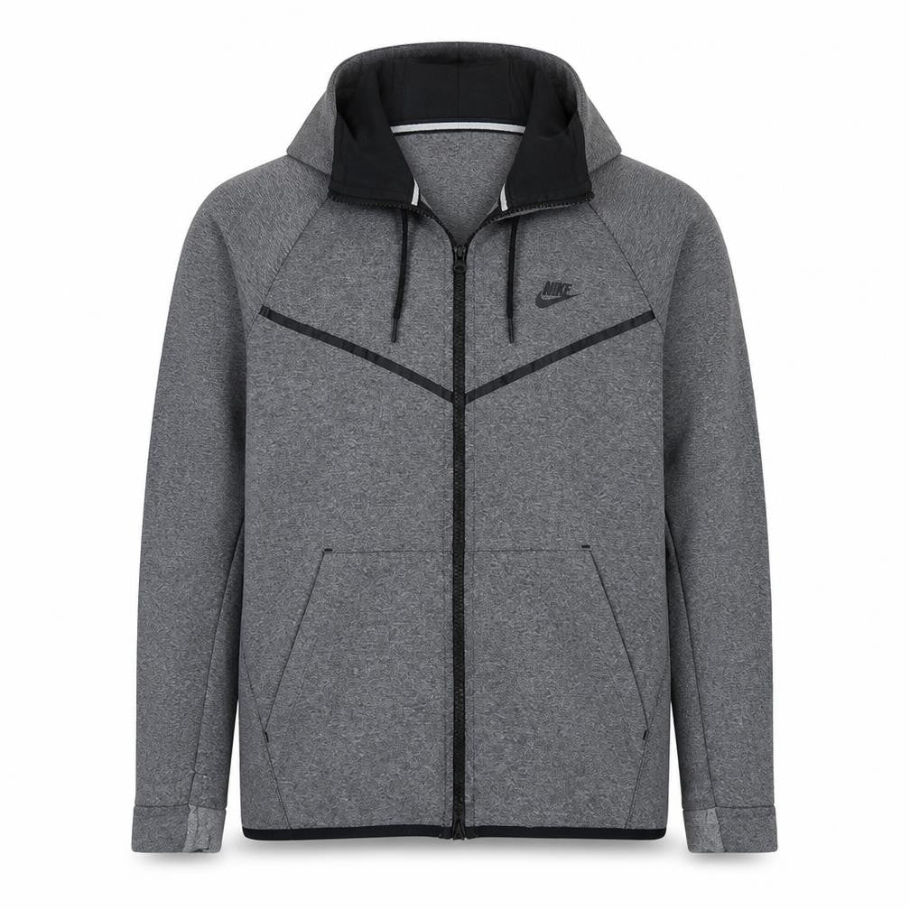 Nike Men's Grey Full Zip Hoodie L Regular Fit Sports Jersey