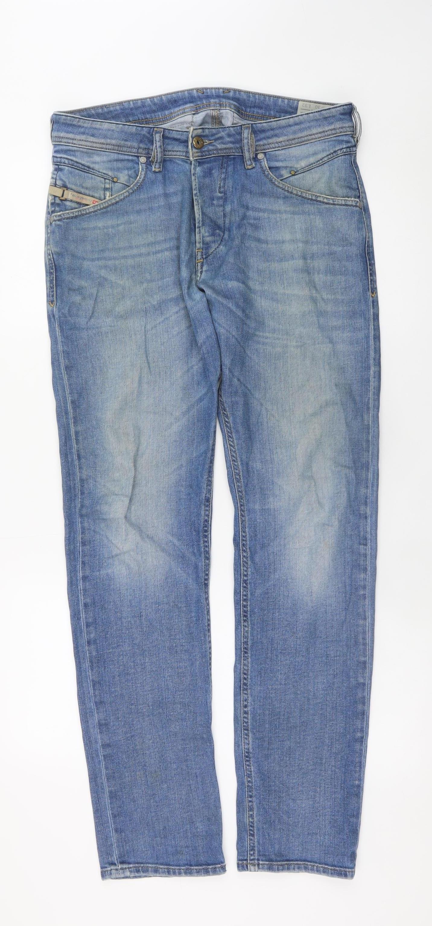 Diesel Men’s Blue Belther Slim Tapered Stretch Jeans W32 L32