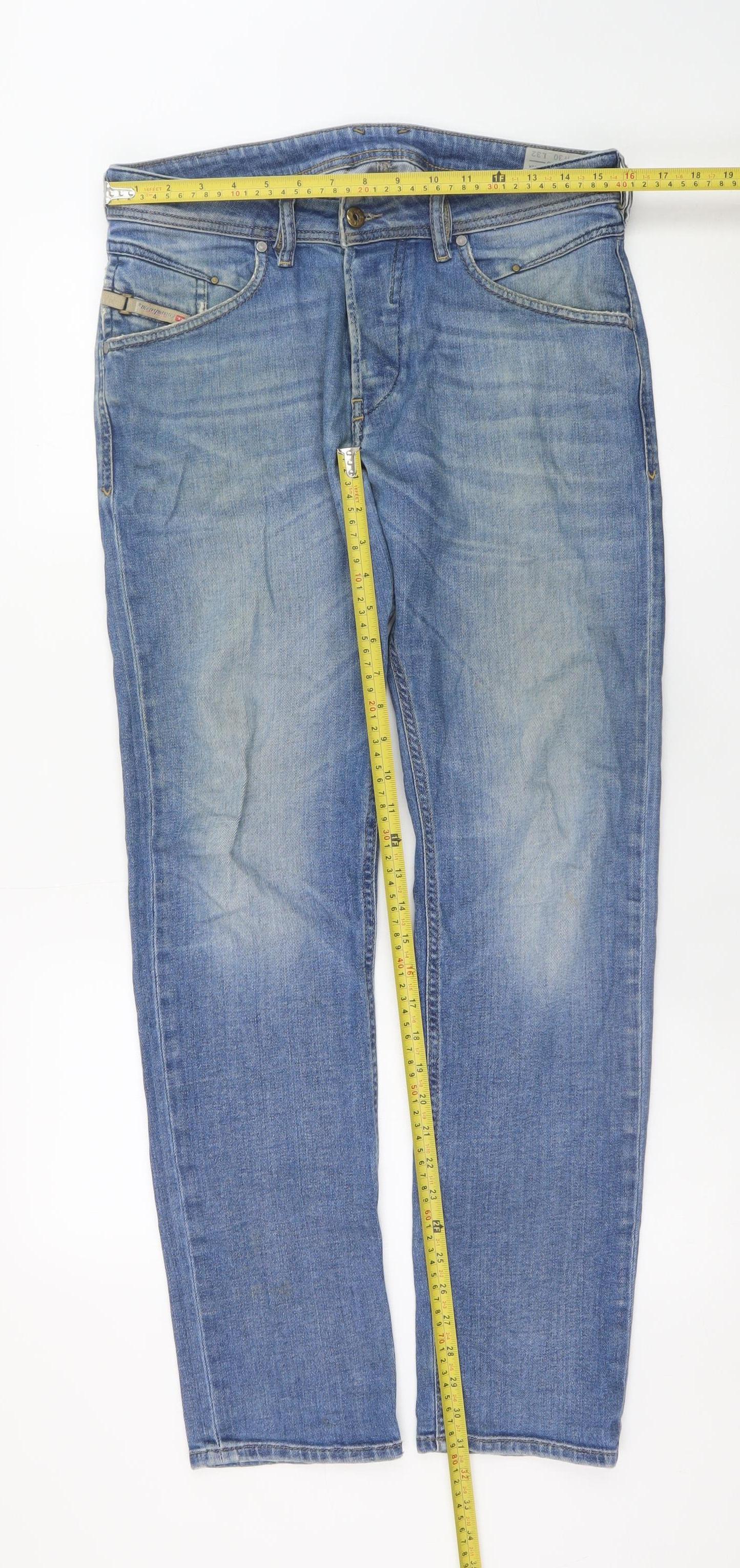 Diesel Men’s Blue Belther Slim Tapered Stretch Jeans W32 L32