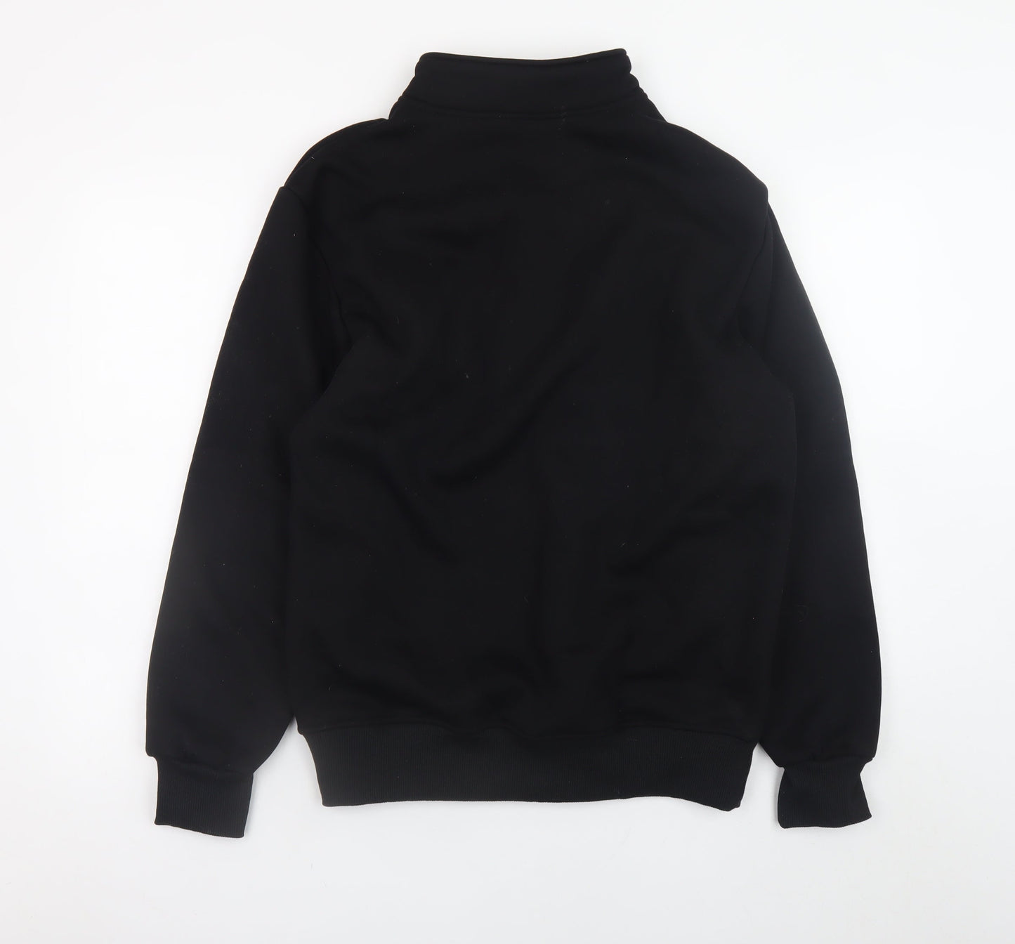 Nice Men's Black S 1/4 Zip High Neck Fleece Sweatshirt