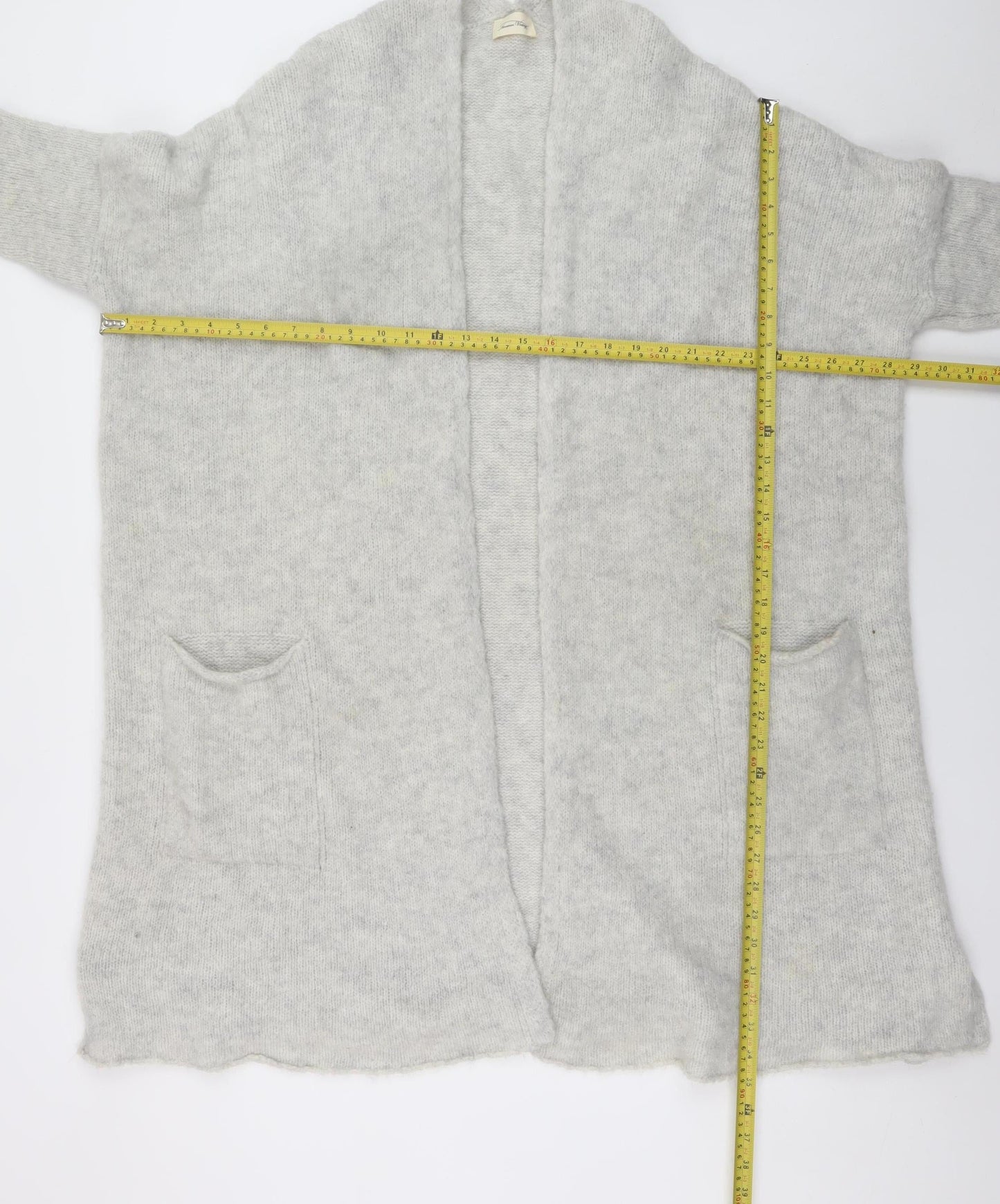 TU Women’s Grey Wool Blend Open Knit Cardigan Size S