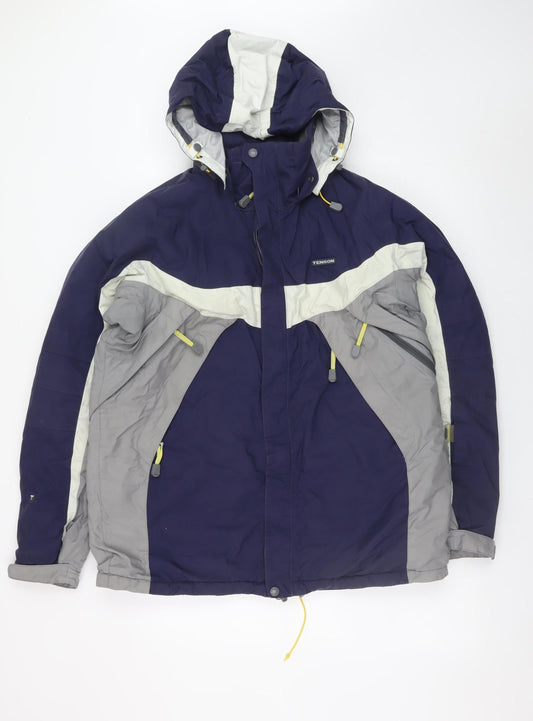 Tenson Men’s Blue Waterproof Hooded Parka Jacket Size S