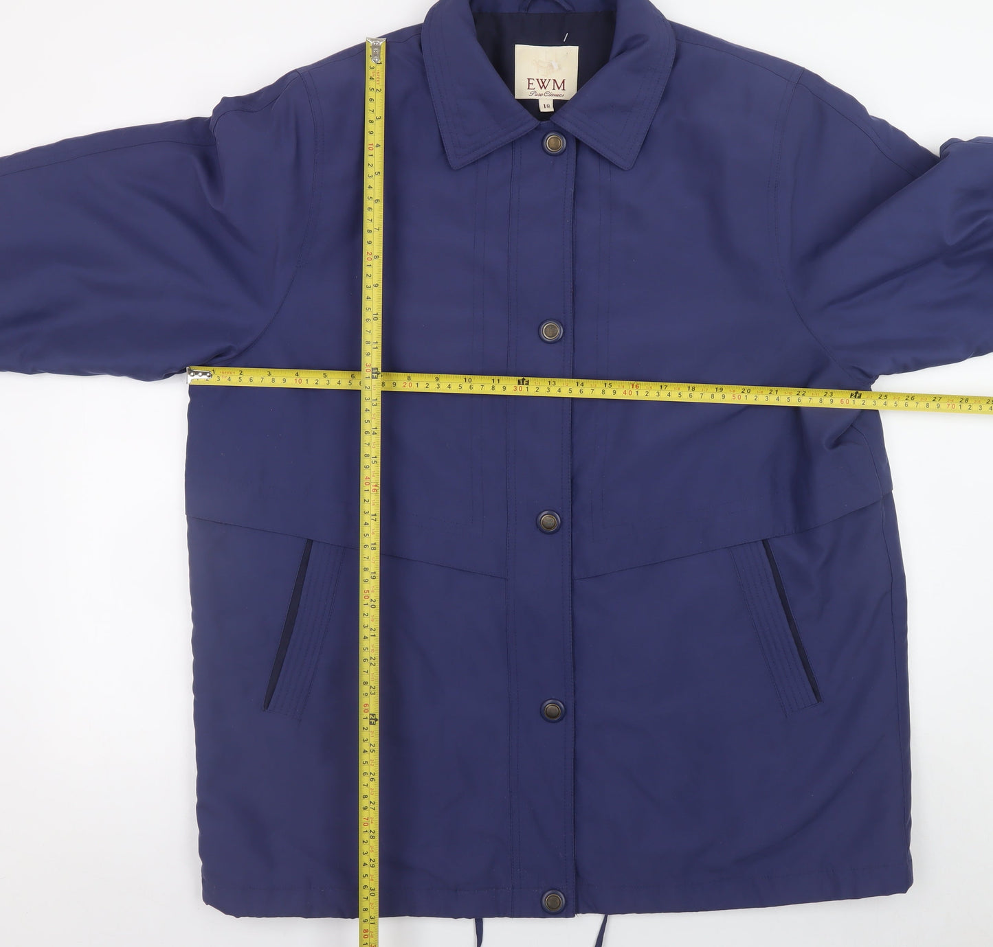 EWM Women Blue Size 18 Polyester Lined Mid-Length Parka Jacket